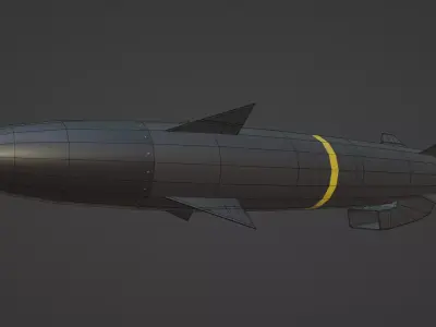 RBS 15 Mk 4 Anti-Ship Missile Rig Ready Low-poly 3D model