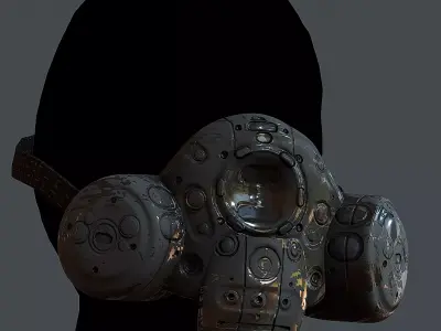 Gas mask helmet 3d model scifi Low-poly 3D model Low-poly Low-poly 3D model purchase