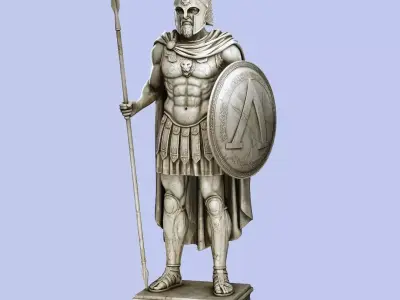 King Leonidas Statue 3D model