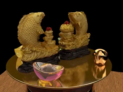 Chinese golden fish  3D model