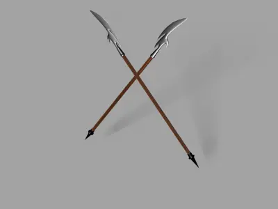 Metal spear Low-poly weapon Free low-poly 3D model