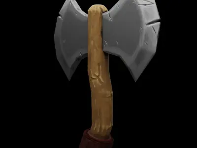 Stylized Low Poly PBR Axe  Game Ready Low-poly 3D model