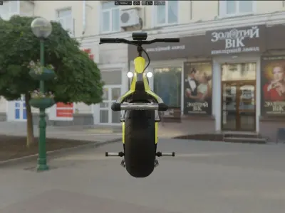 Microcycle electric scooter - front view Free 3D model