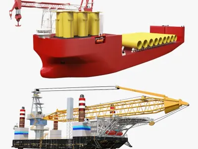 Offshore Industry Vessels 3D model