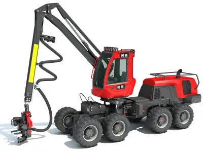 Forestry Wheeled Harvester 3D model