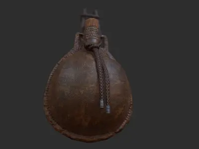 Leather Flask Low-poly 3D model
