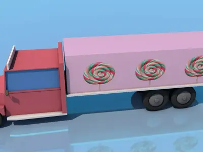 TRUCK on sky Low-poly 3D model