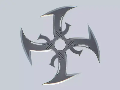 Shuriken Low-poly 3D model 4