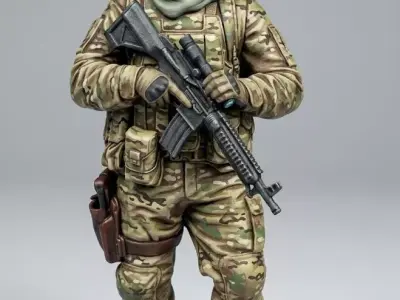 Military Model Collection Dioramas and Figures 10 Piece Pack 3D print model