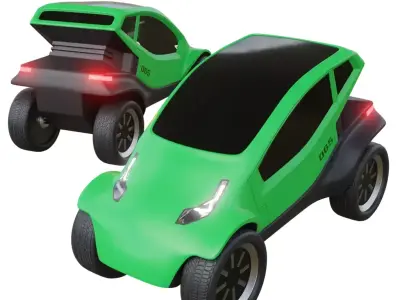 Mini Electric Car Free low-poly 3D model