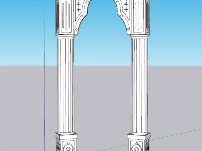 indian jodhpuri stone arch Low-poly 3D model