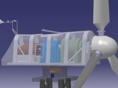 30kW wind turbine 3D model