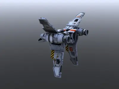 Earth Defender - Spacecraft Low-poly 3D model