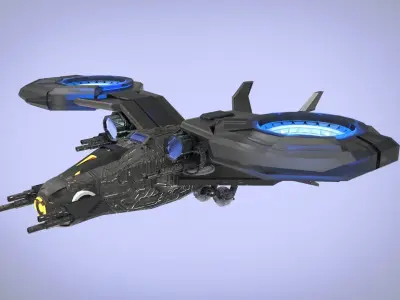 Dragon Spaceship JET Low-poly 3D model