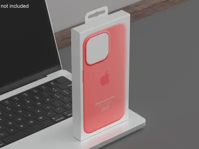 Apple iPhone 15 Pro Max Silicone Case Red Packaging 3D model