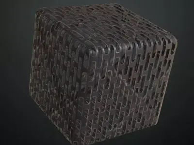 Industrial Slotted Metal Walkway PBR Seamless Texture