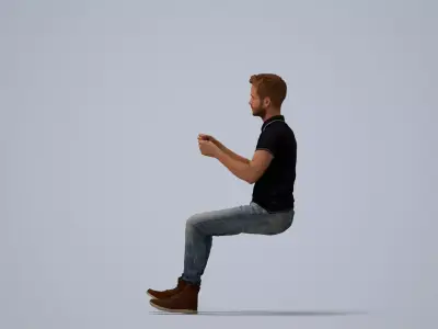 00079Nash006 - Adult Caucasian man driving car in casual 3D model