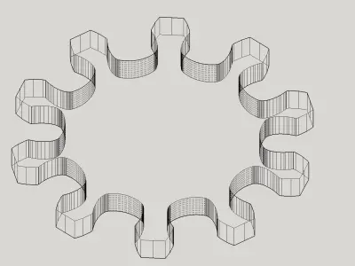 Gear wheel 10 teeth 10cm diameter modul 1cm 3D model