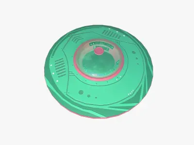 Alien Spaceship UFO B12 Cartoon - Sci Fi Spacecraft Design Low-poly 3D model