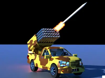 Katyusha Rocket Launcher - Game Ready Low-poly 3D model