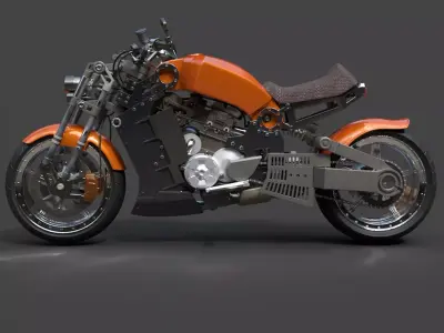 ZAV Concept Motorcycle - Ultra High-Poly Futuristic Asset 3D model