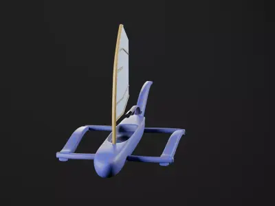 Futuristic Watercraft Game Ready Asset Low-poly 3D model