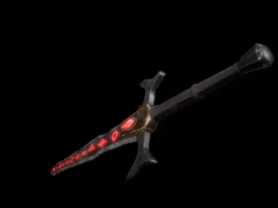 Fantasy Runesword PBR Low-poly 3D model