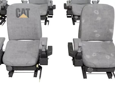 Heavy Machinery Seat with Controls Multi-Brand new and wear Low-poly 3D model