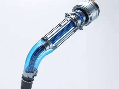 Cybernetic Forearm with Coolant Tubes 3D model