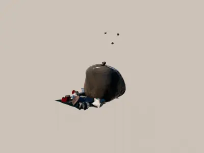 Animated trash fly Low-poly 3D model
