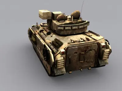 M2 Bradley with back interior Low-poly 3D model