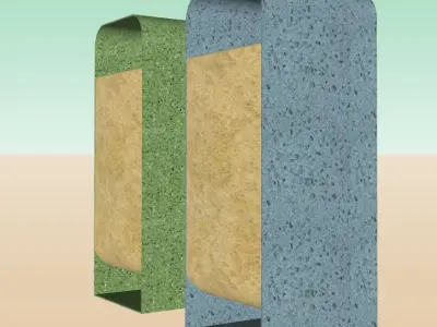 Bins for recycling and rubbish Free low-poly 3D model