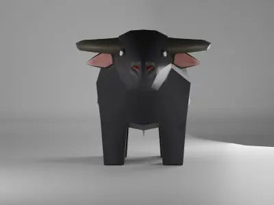 Animal - Thai Buffalo - Low Polygon - for newbie - EZ use Low-poly 3D model