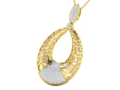 drop of water earring shape pendent 3D print model