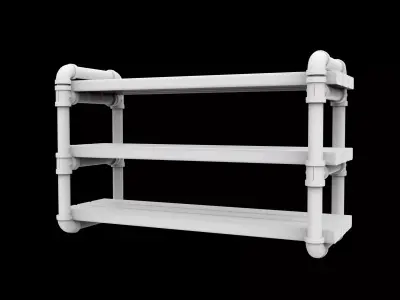 Industrial Pipe Shelf 3D Printable Model 3D print model