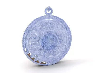 Vintage Turquoise Pendant model pack Low-poly 3D model