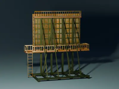 Rooftop Billboard Low-poly 3D model purchase