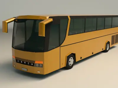 Low Poly Coach Bus 02 Low-poly 3D model