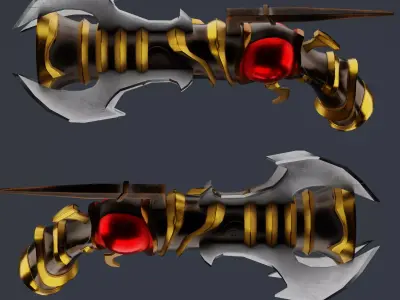 Stylized Low Poly Hand Canon Free low-poly 3D model