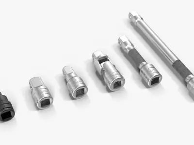 Socket Tools Set 206EAU Low-poly 3D model