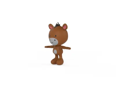 Character008 Horse Animal  Low-poly 3D model