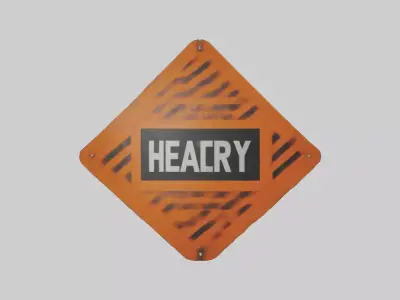 Heavy Load Caution Sign model Low-poly 3D model