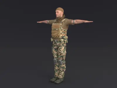 Soldier Rigged Low-poly 3D model get