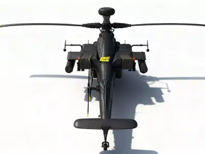AH-64D Apache Longbow Attack Helicopter with Cockpit 3D model