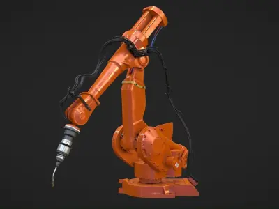 Industrial Robot Machine Rigged Low-poly 3D model