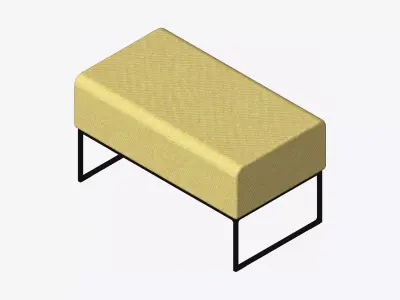 Furniture - Armchair - Contemporary - Line - Footstool Low-poly 3D model
