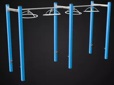 Ring Monkey Bars Exercise Equipment Low-poly 3D model