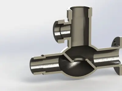 Flanged Valve Body 3D model