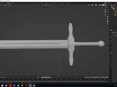 Blender Low-poly 3D Sword Low-poly 3D model