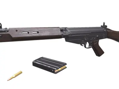 L1A1 SLR Self-Loading Rifle Low-poly PBR Low-poly 3D model